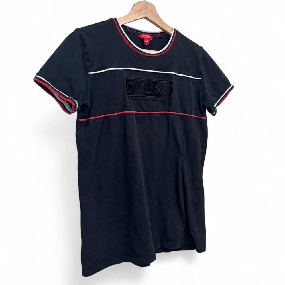 Vintage Y2K GUESS Los Angeles Navy Fitted Ringer T-Shirt XS S